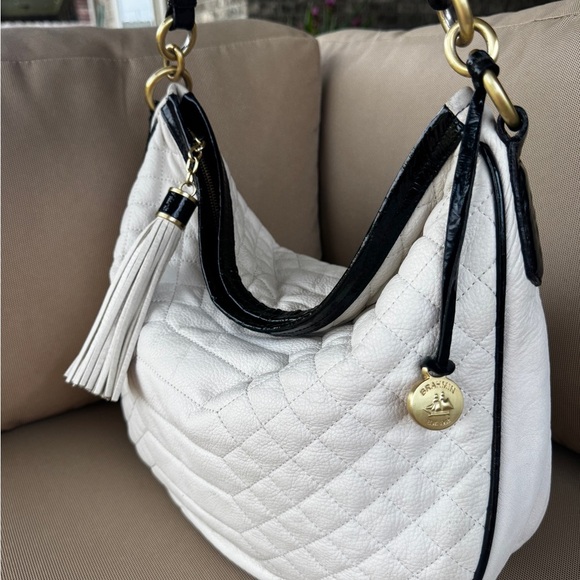Brahmin Kathleen Crème Florentine LG Quilted Leather Slouchy Hobo/Tote - Picture 4 of 16